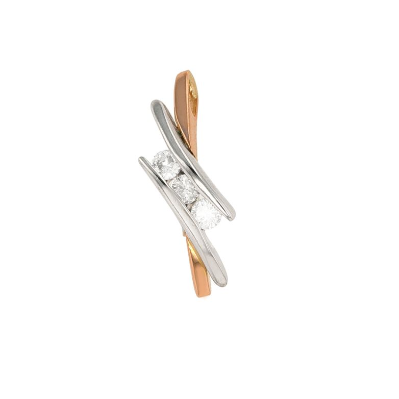 Pendentif trilogie diamants 0.17 carat 2 ors 1.45g Comme neuf -  reconditionné disponible sur Gemme Les Bijoux